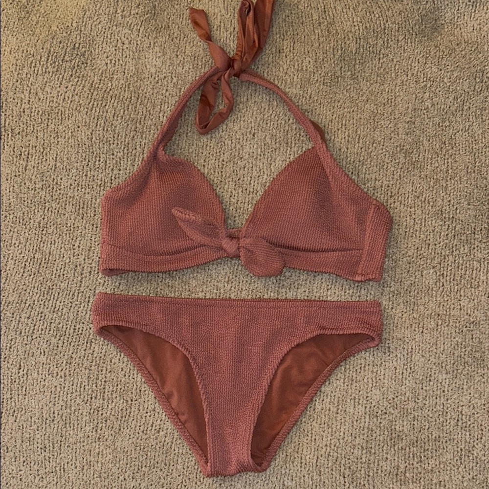 Mauve Halter Bikini Set